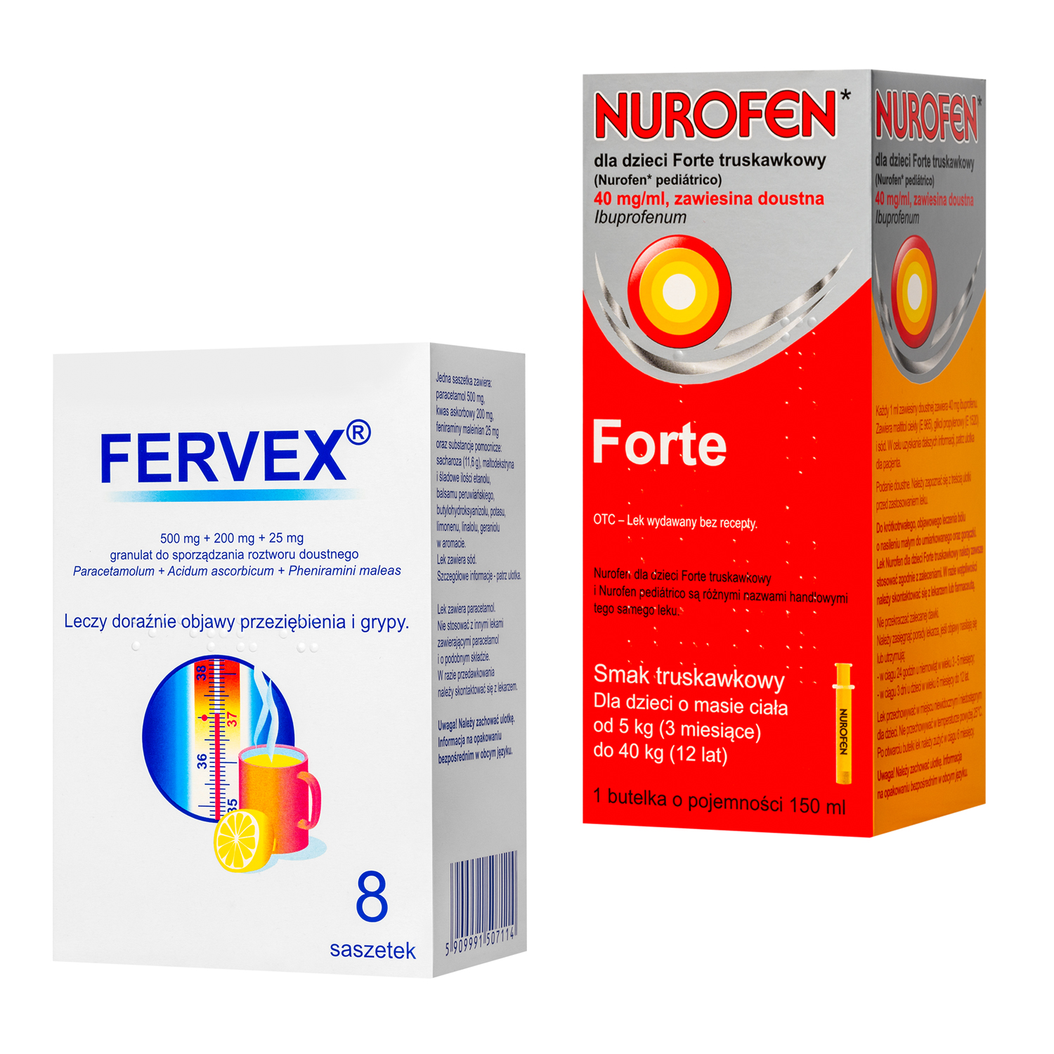 5909991501624_Nurofen dla dzieci Forte truskawkowy, zaw. doust., 40 mg-ml, 1 butelka 150 ml-