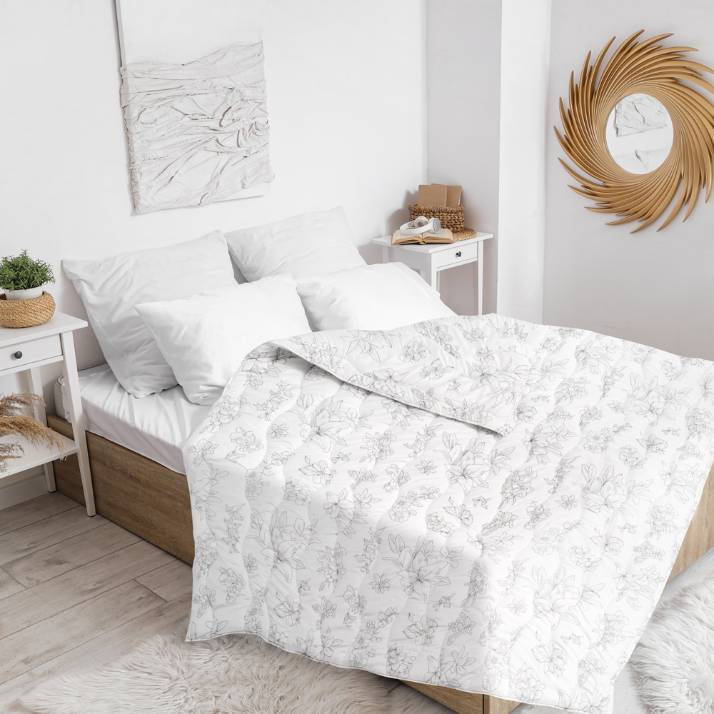 Stylish interior of light bedroom